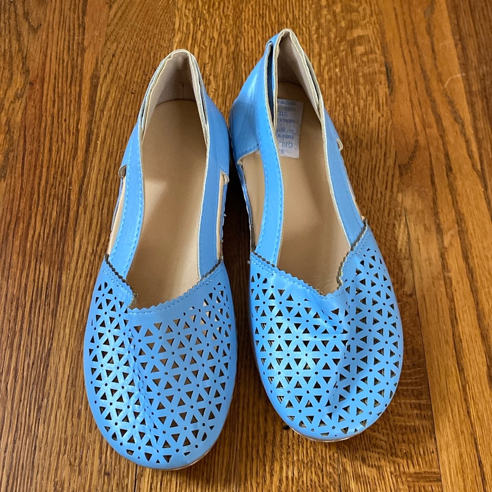 light blue heels/ sandals